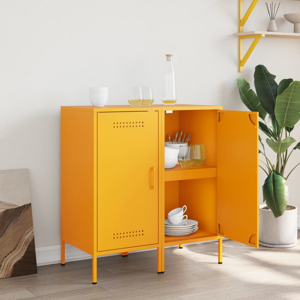 Buffets 2 pcs jaune moutarde 36x39x79 cm acier - XIOS