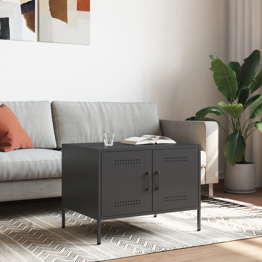 Table basse noir 68x50x50,5 cm acier - XIOS