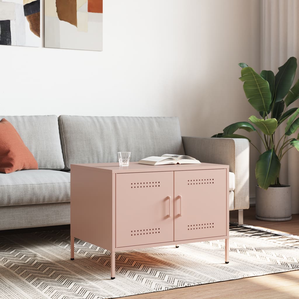 Table basse rose 68x50x50,5 cm acier - XIOS