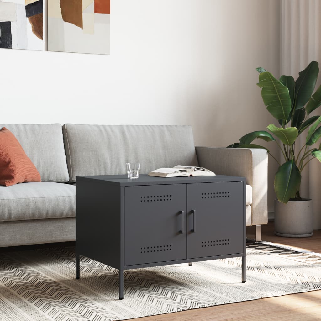 Table basse anthracite 68x50x50,5 cm acier - XIOS