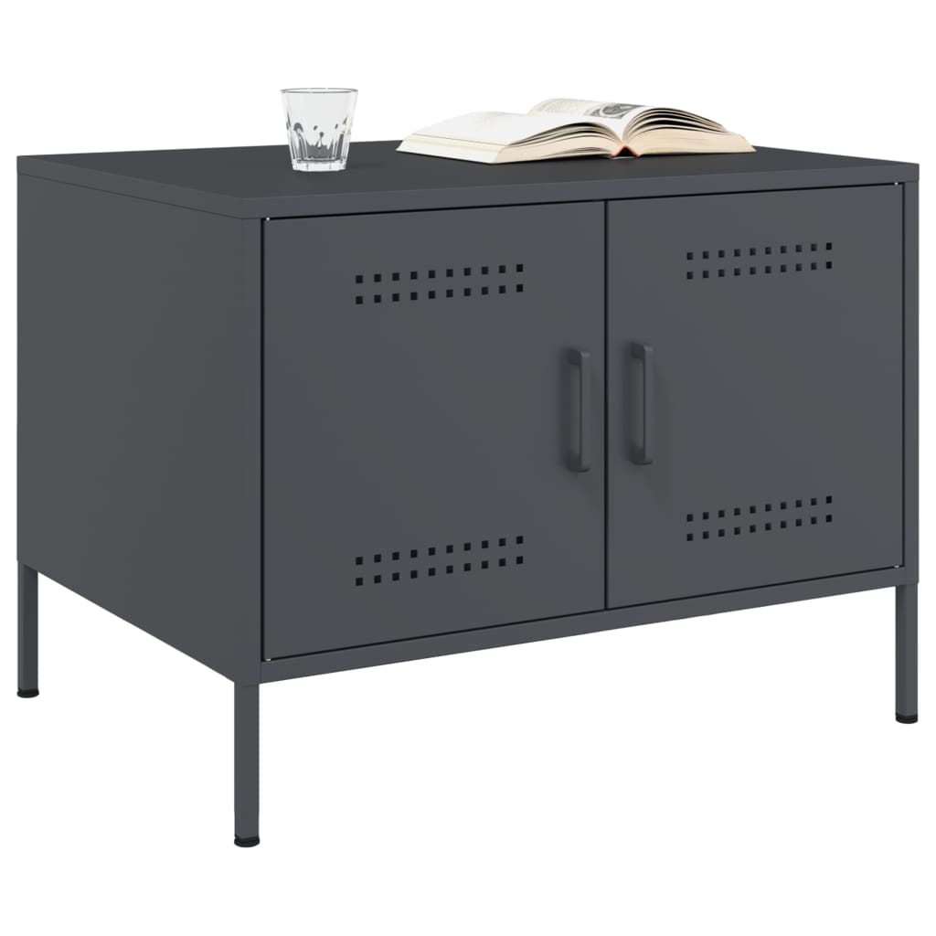 Table basse anthracite 68x50x50,5 cm acier - XIOS