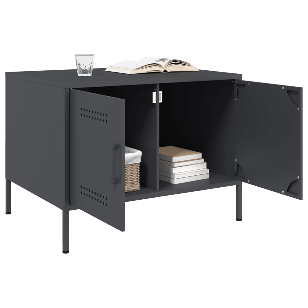 Table basse anthracite 68x50x50,5 cm acier - XIOS