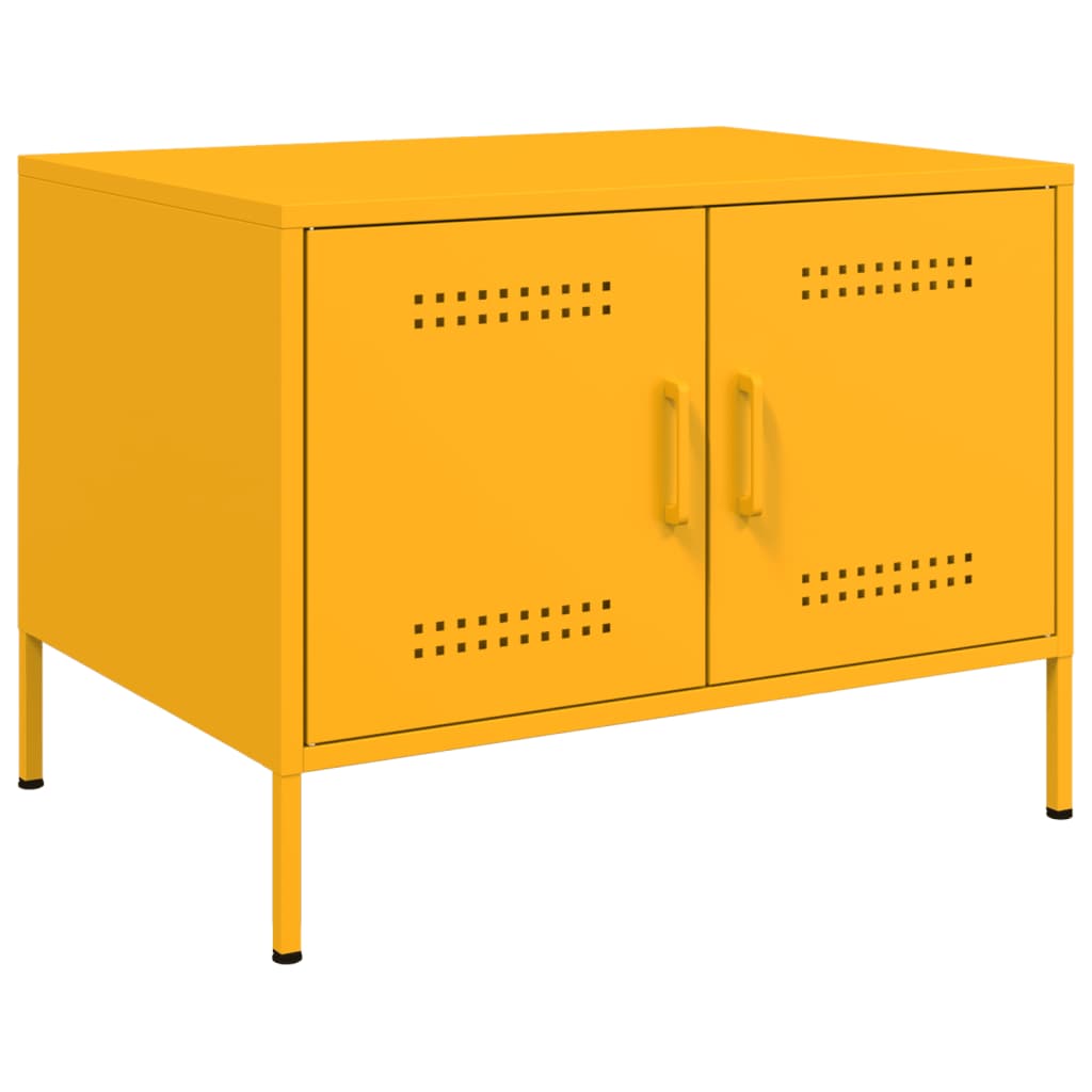 Table basse jaune moutarde 68x50x50,5 cm acier - XIOS