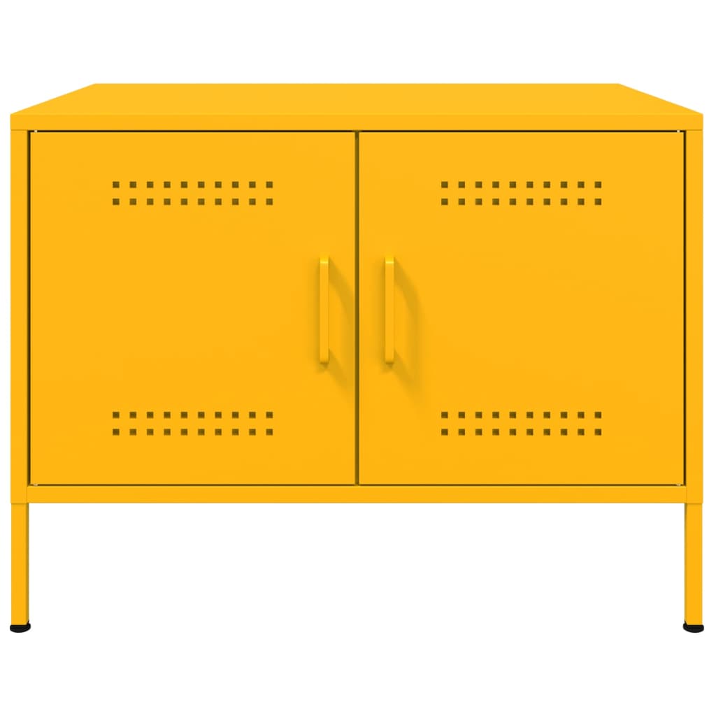 Table basse jaune moutarde 68x50x50,5 cm acier - XIOS