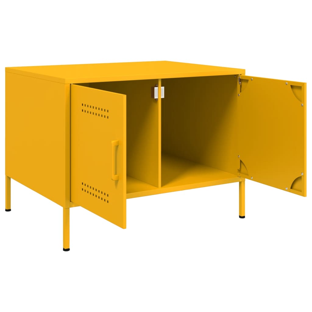 Table basse jaune moutarde 68x50x50,5 cm acier - XIOS