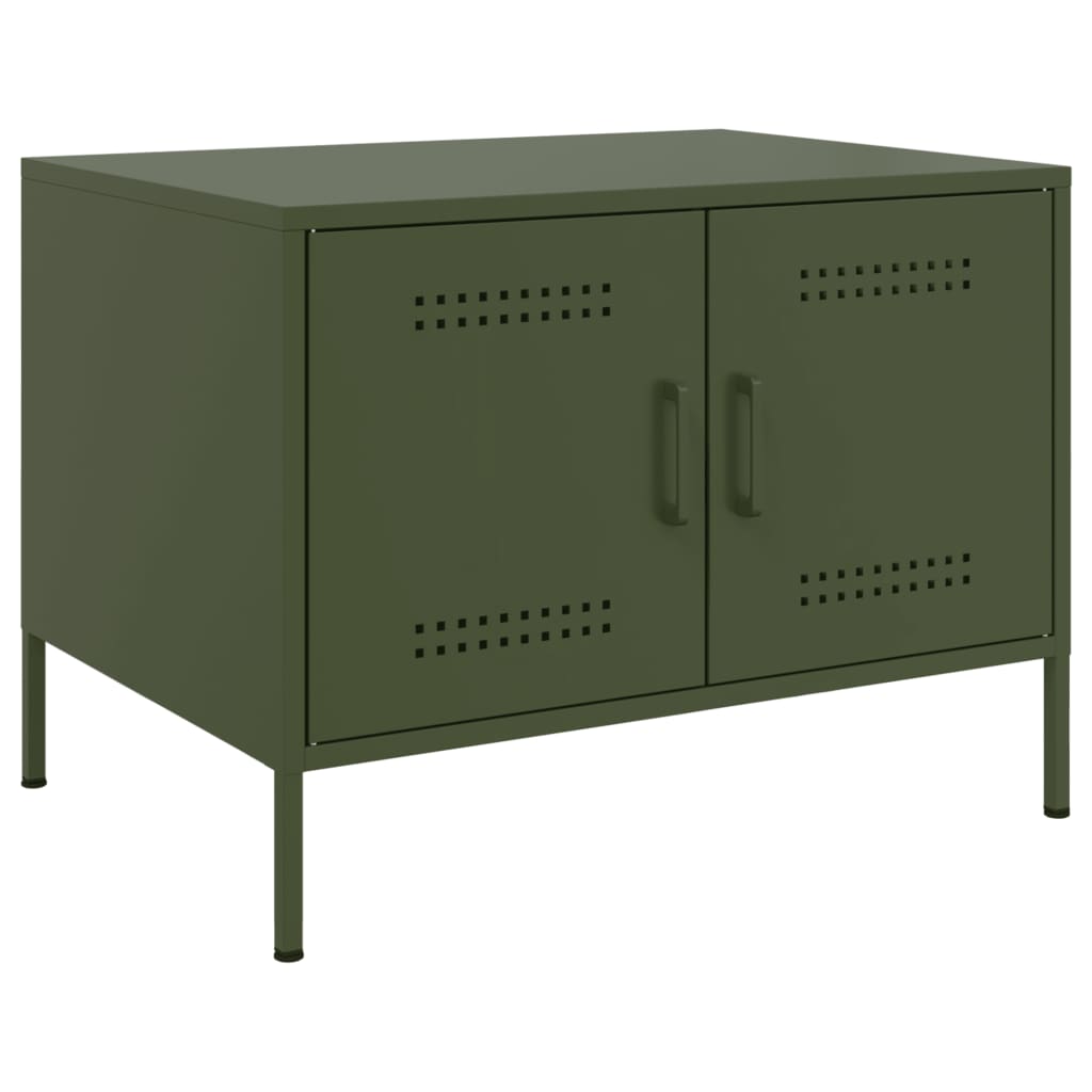 Table basse vert olive 68x50x50,5 cm acier - XIOS