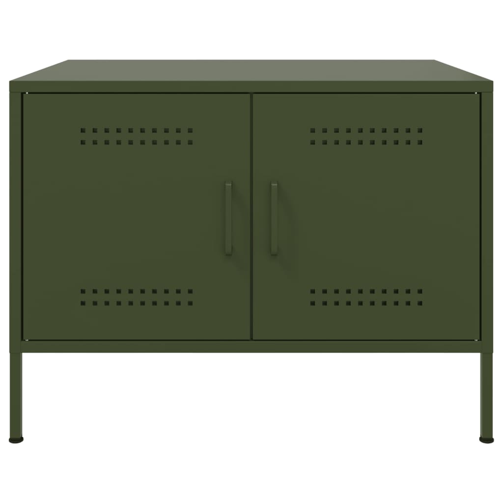 Table basse vert olive 68x50x50,5 cm acier - XIOS