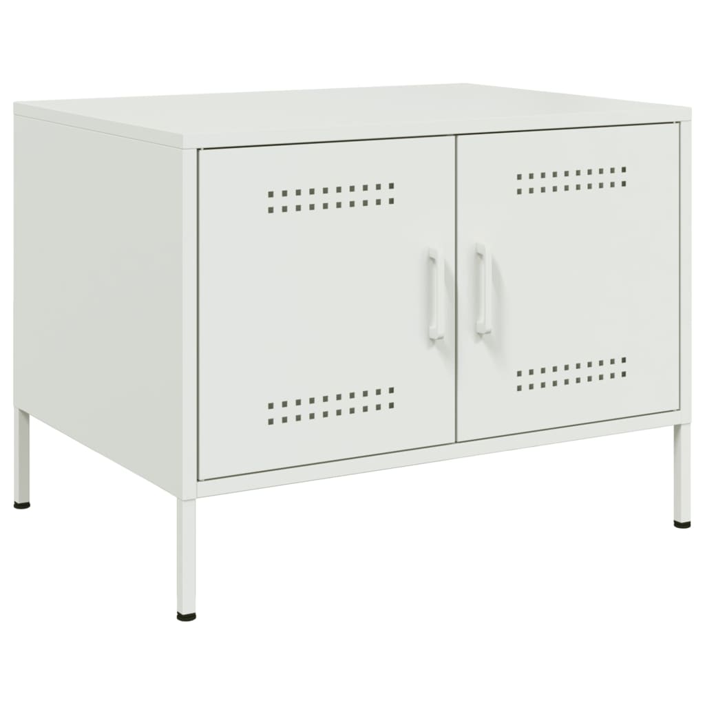 Table basse blanc 68x50x50,5 cm acier - XIOS