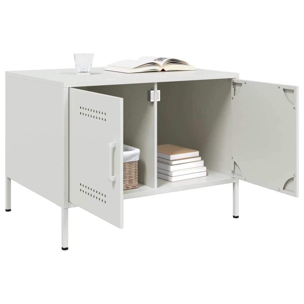 Table basse blanc 68x50x50,5 cm acier - XIOS