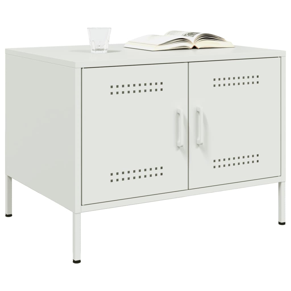 Table basse blanc 68x50x50,5 cm acier - XIOS