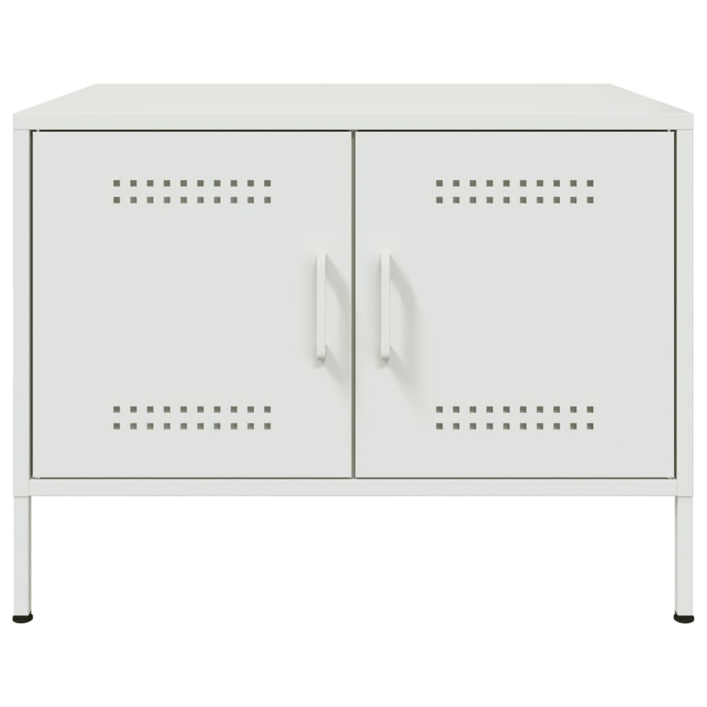 Table basse blanc 68x50x50,5 cm acier - XIOS