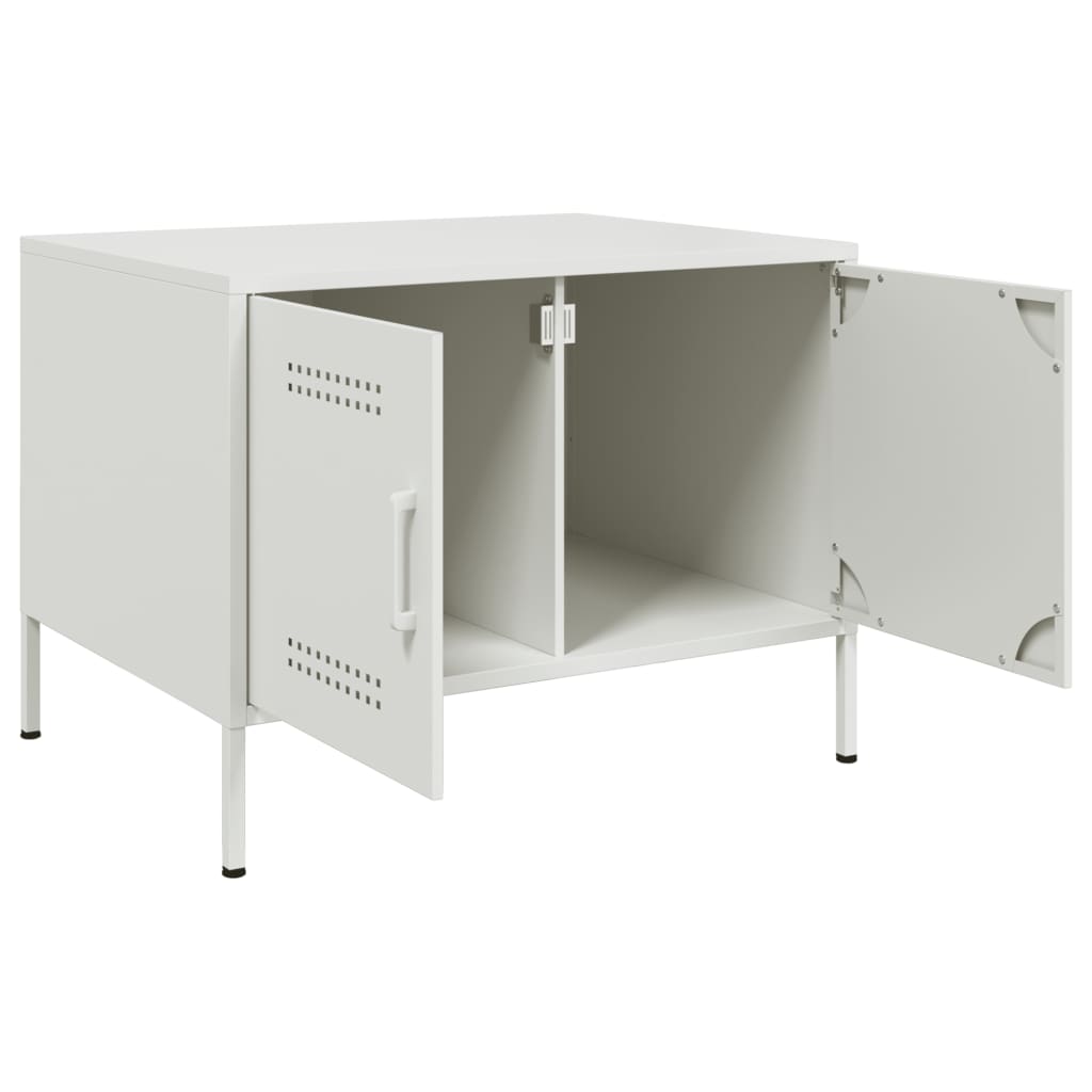 Table basse blanc 68x50x50,5 cm acier - XIOS