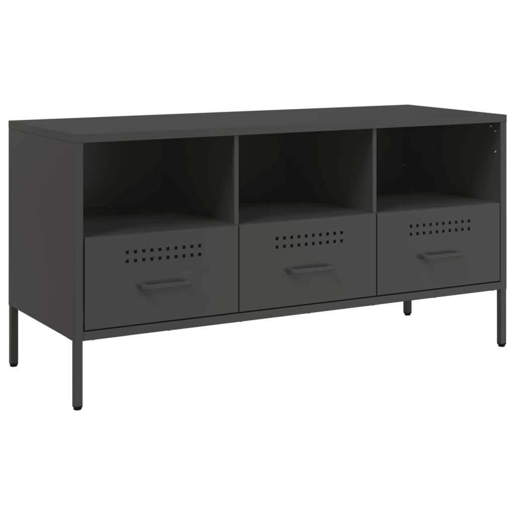 Meuble TV noir 100,5x39x50,5 cm acier - XIOS