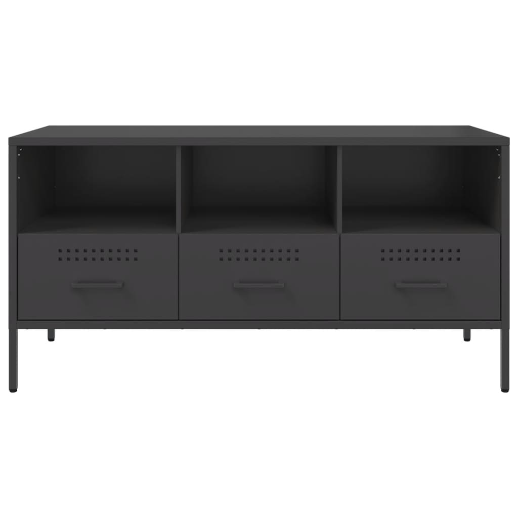 Meuble TV noir 100,5x39x50,5 cm acier - XIOS