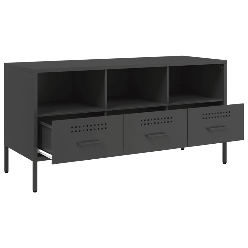 Meuble TV noir 100,5x39x50,5 cm acier - XIOS