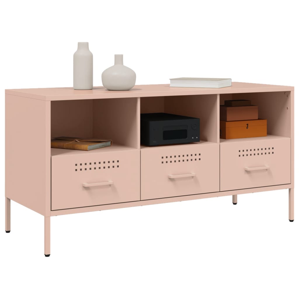 Meuble TV rose 100,5x39x50,5 cm acier - XIOS