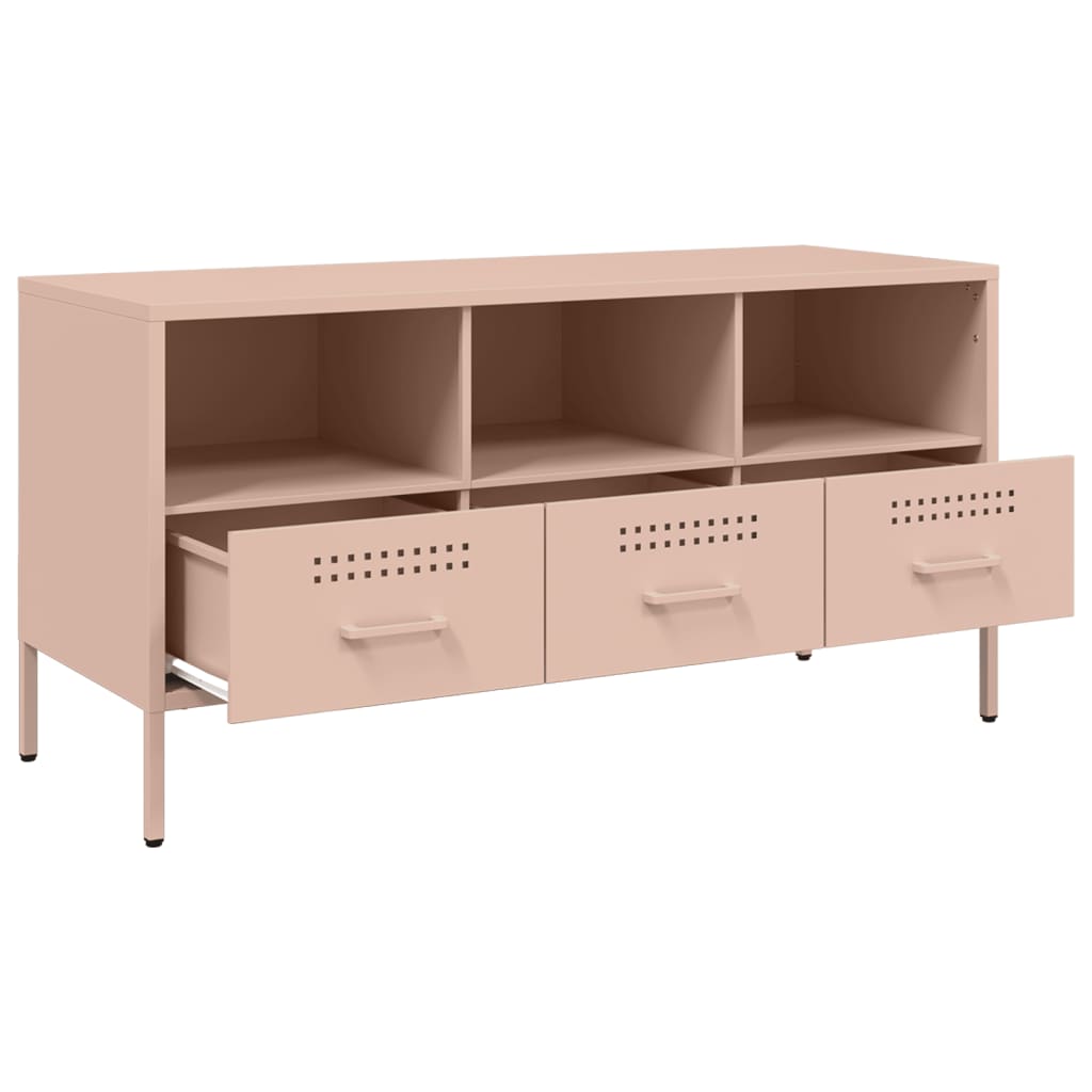 Meuble TV rose 100,5x39x50,5 cm acier - XIOS