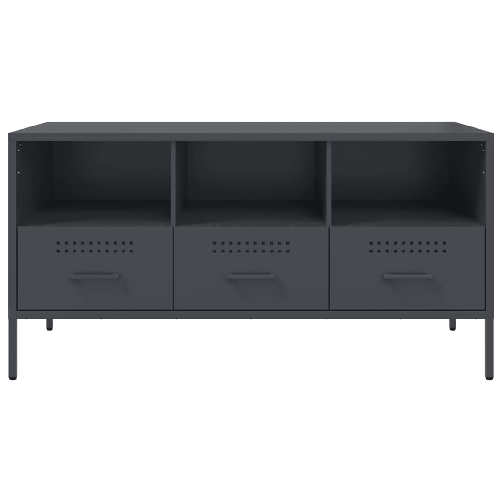 Meuble TV anthracite 100,5x39x50,5 cm acier - XIOS