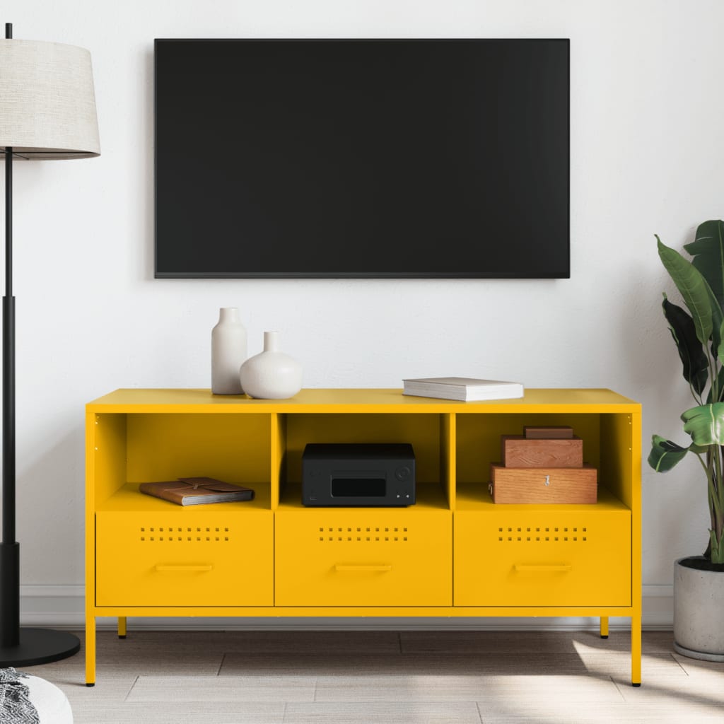 Meuble TV jaune moutarde 100,5x39x50,5 cm acier - XIOS