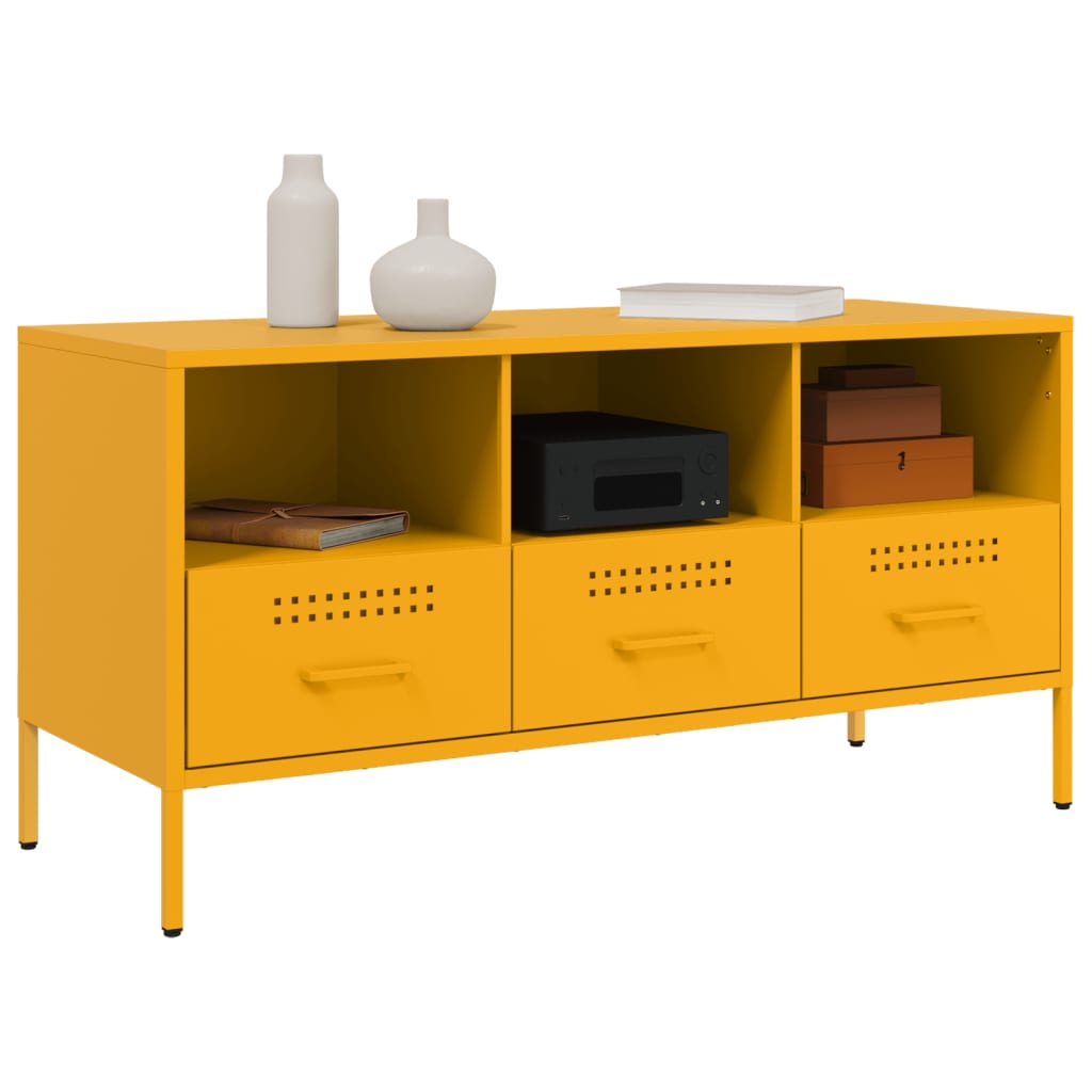 Meuble TV jaune moutarde 100,5x39x50,5 cm acier - XIOS