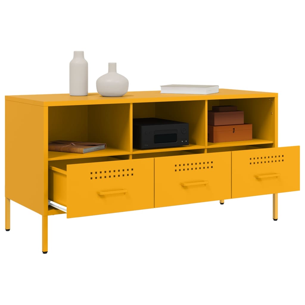 Meuble TV jaune moutarde 100,5x39x50,5 cm acier - XIOS