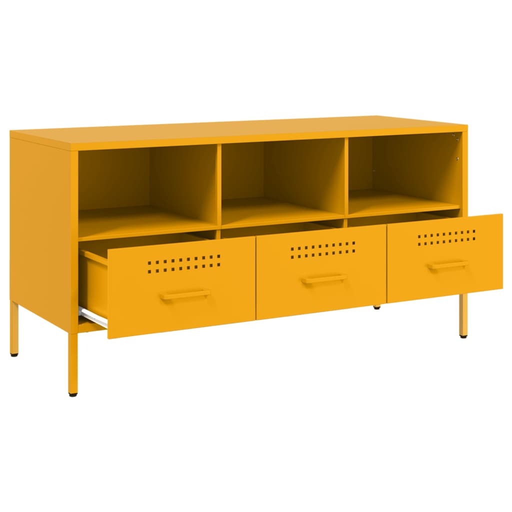 Meuble TV jaune moutarde 100,5x39x50,5 cm acier - XIOS