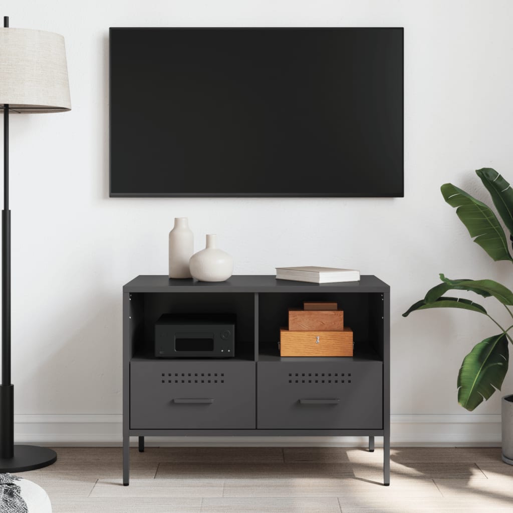 Meuble TV noir 68x39x50,5 cm acier - XIOS
