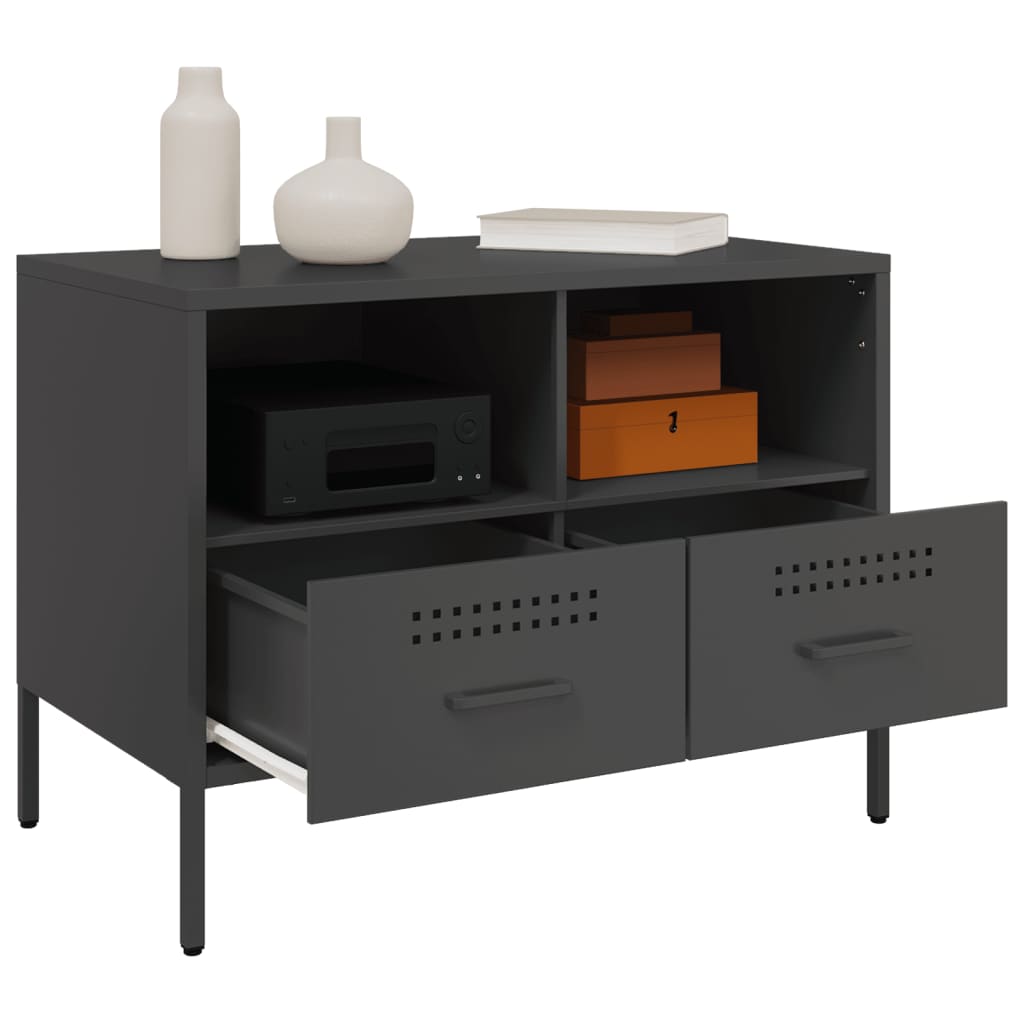 Meuble TV noir 68x39x50,5 cm acier - XIOS