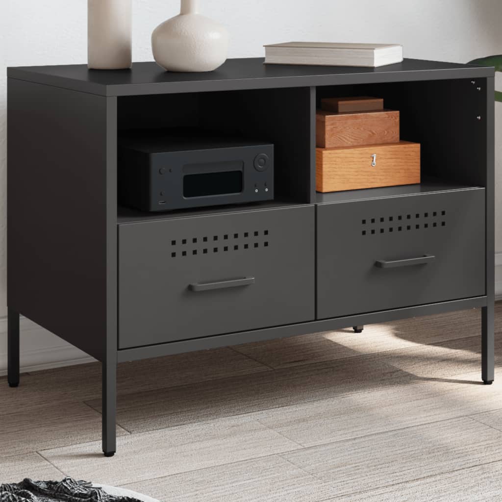Meuble TV noir 68x39x50,5 cm acier - XIOS