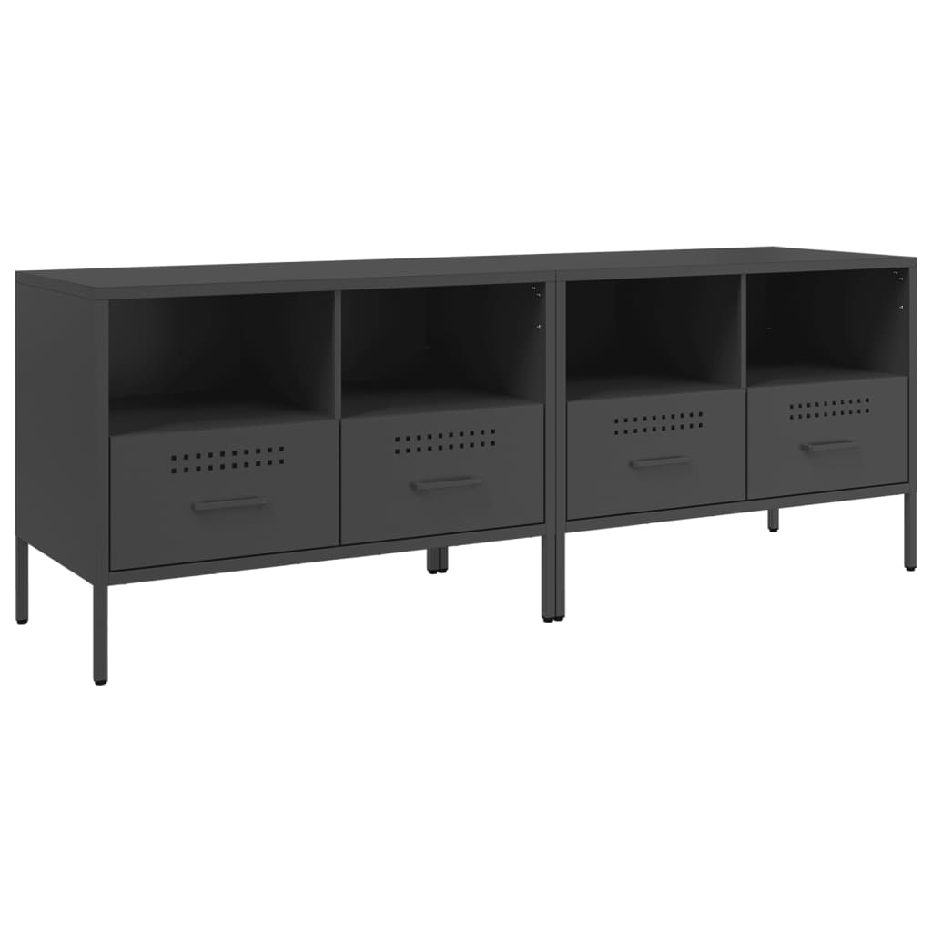 Meubles TV 2 pcs noir 68x39x50,5 cm acier - XIOS