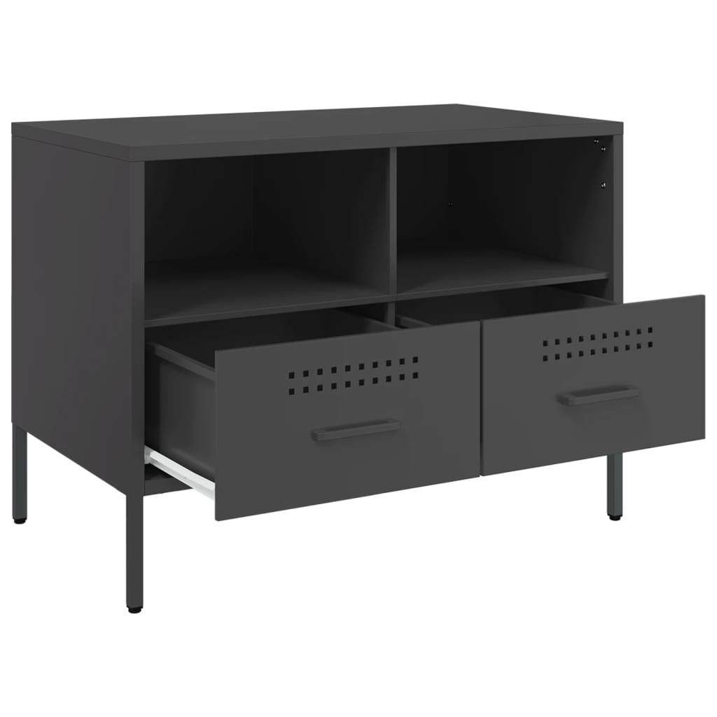 Meubles TV 2 pcs noir 68x39x50,5 cm acier - XIOS