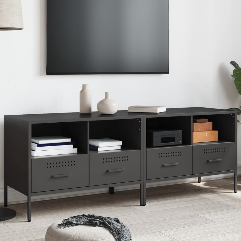 Meubles TV 2 pcs noir 68x39x50,5 cm acier - XIOS
