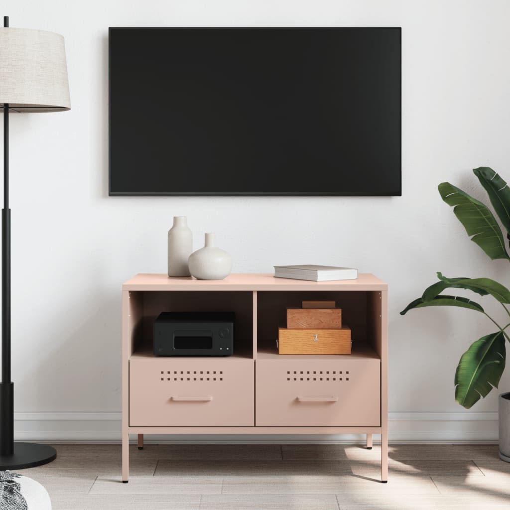 Meuble TV rose 68x39x50,5 cm acier - XIOS