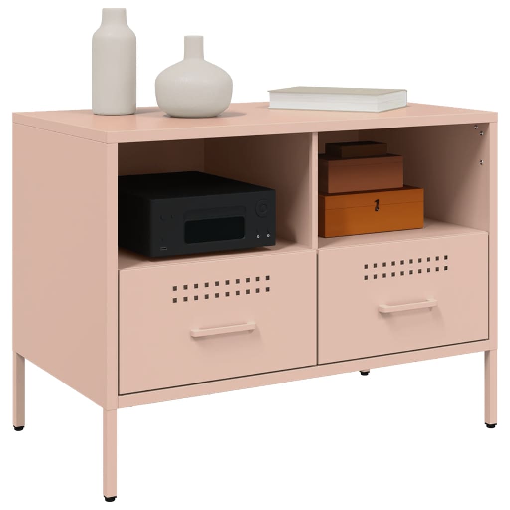 Meuble TV rose 68x39x50,5 cm acier - XIOS