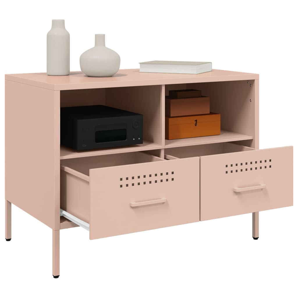 Meuble TV rose 68x39x50,5 cm acier - XIOS