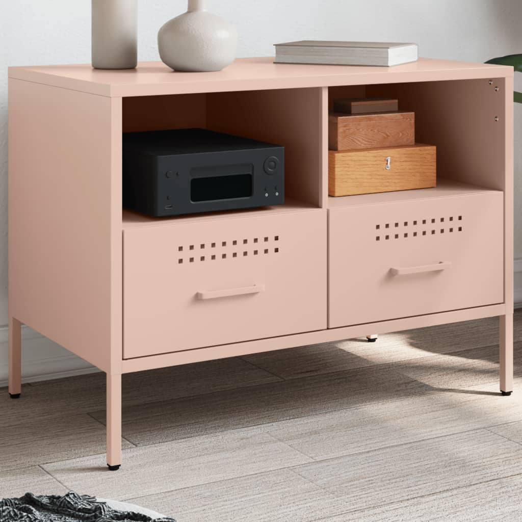 Meuble TV rose 68x39x50,5 cm acier - XIOS