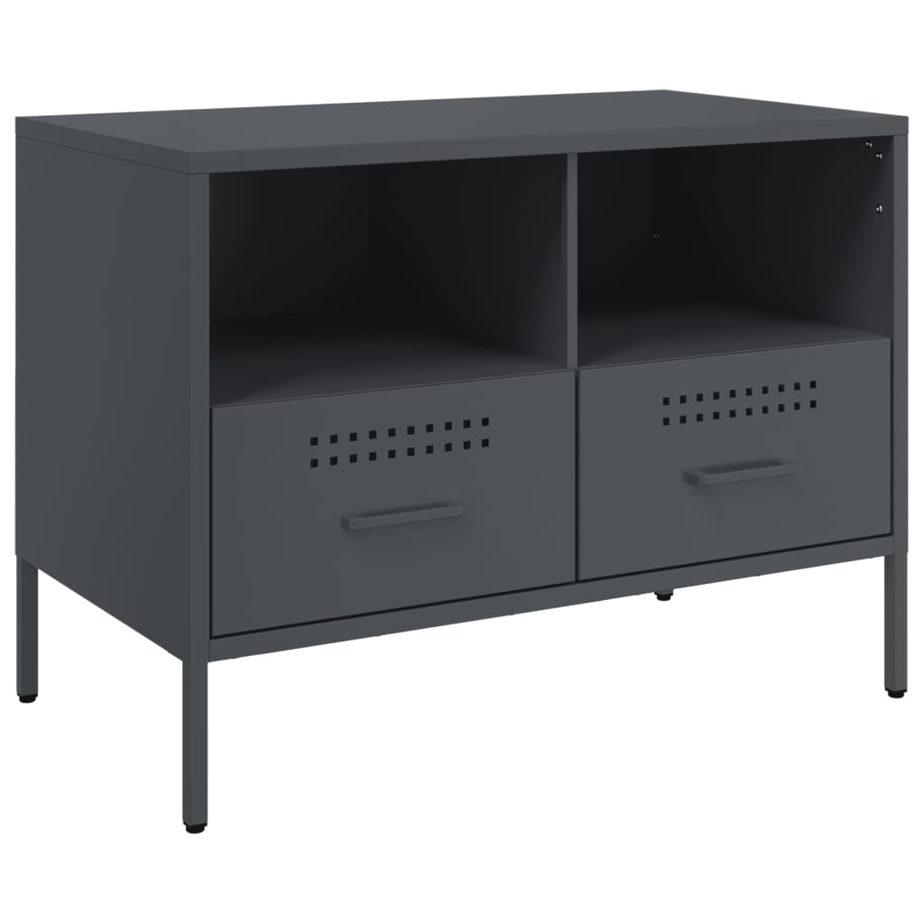 Meuble TV anthracite 68x39x50,5 cm acier - XIOS