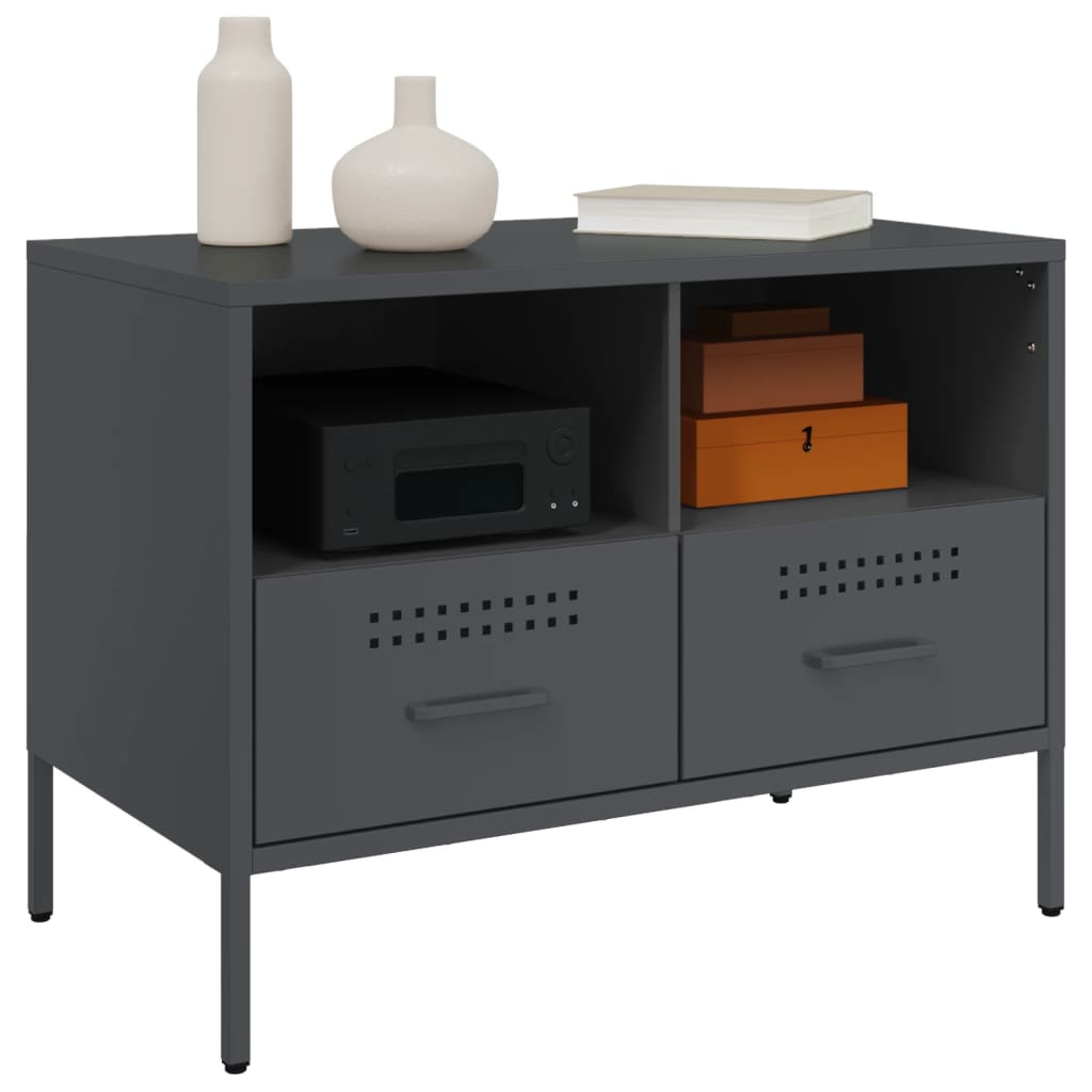 Meuble TV anthracite 68x39x50,5 cm acier - XIOS
