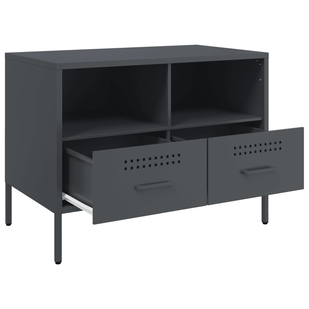 Meuble TV anthracite 68x39x50,5 cm acier - XIOS