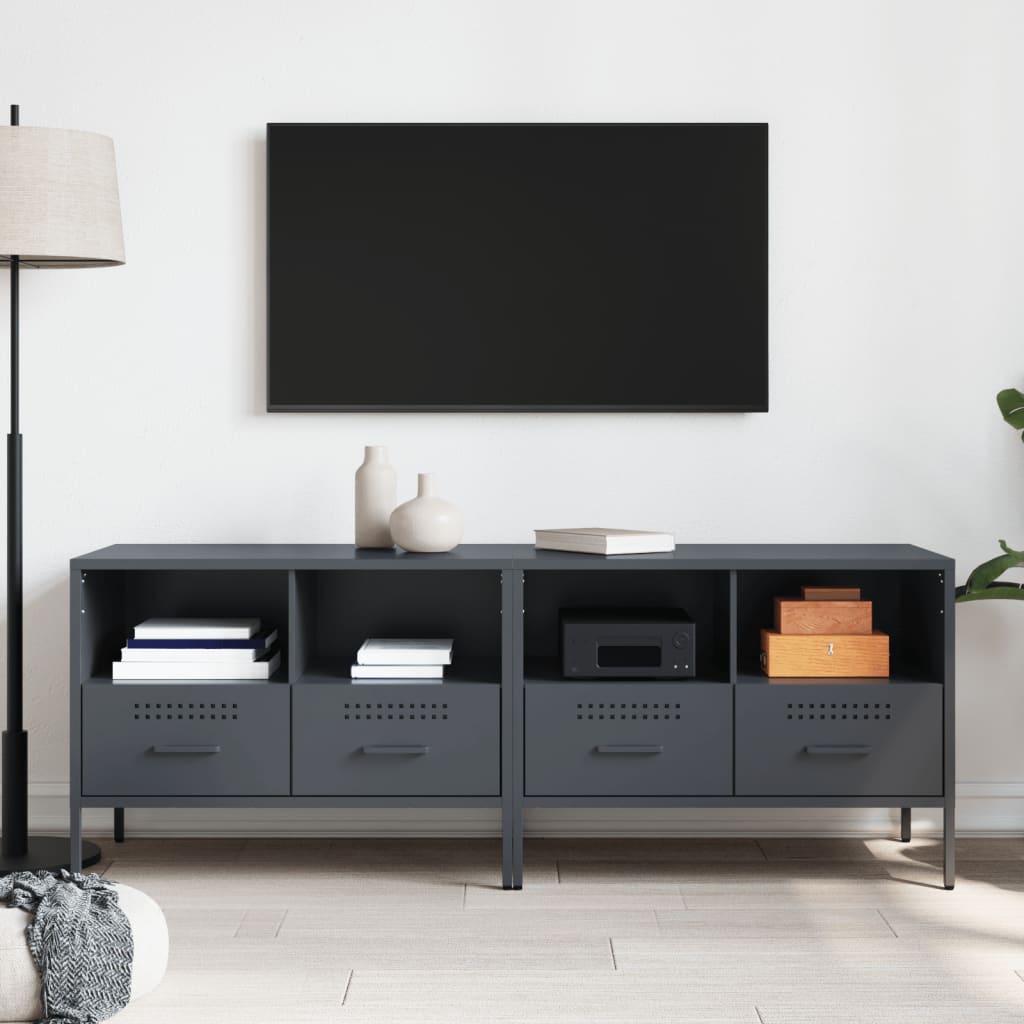 Meubles TV 2 pcs anthracite 68x39x50,5 cm acier - XIOS