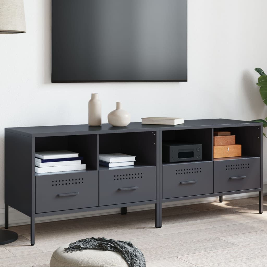 Meubles TV 2 pcs anthracite 68x39x50,5 cm acier - XIOS
