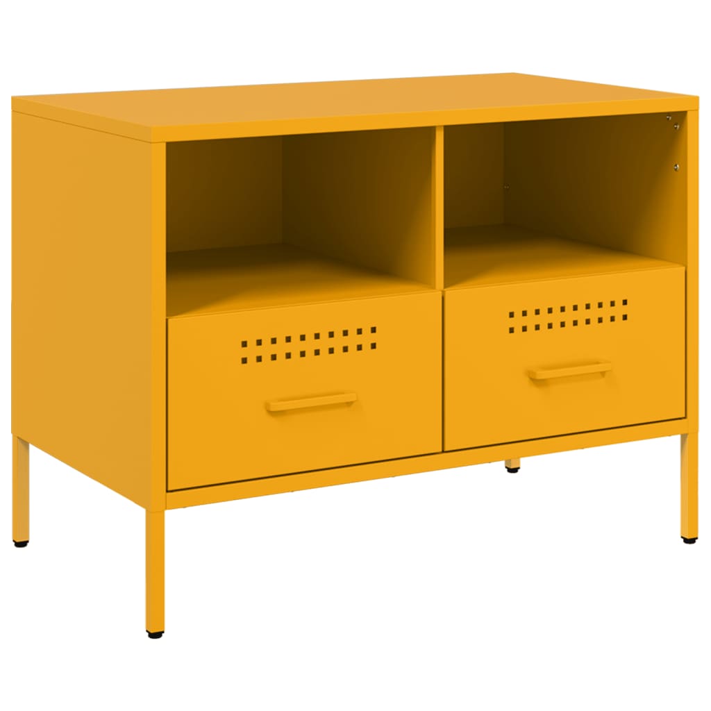 Meuble TV jaune moutarde 68x39x50,5 cm acier - XIOS