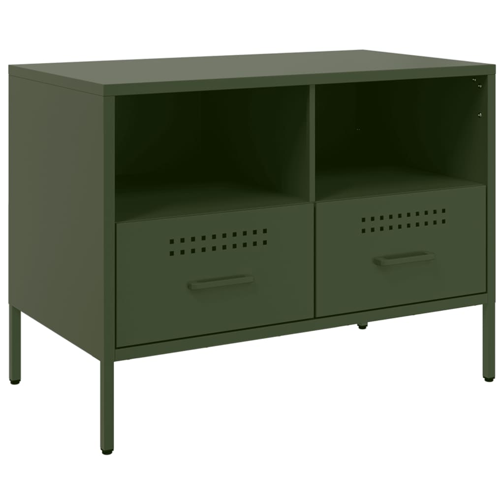 Meubles TV 2 pcs vert olive 68x39x50,5 cm acier - XIOS