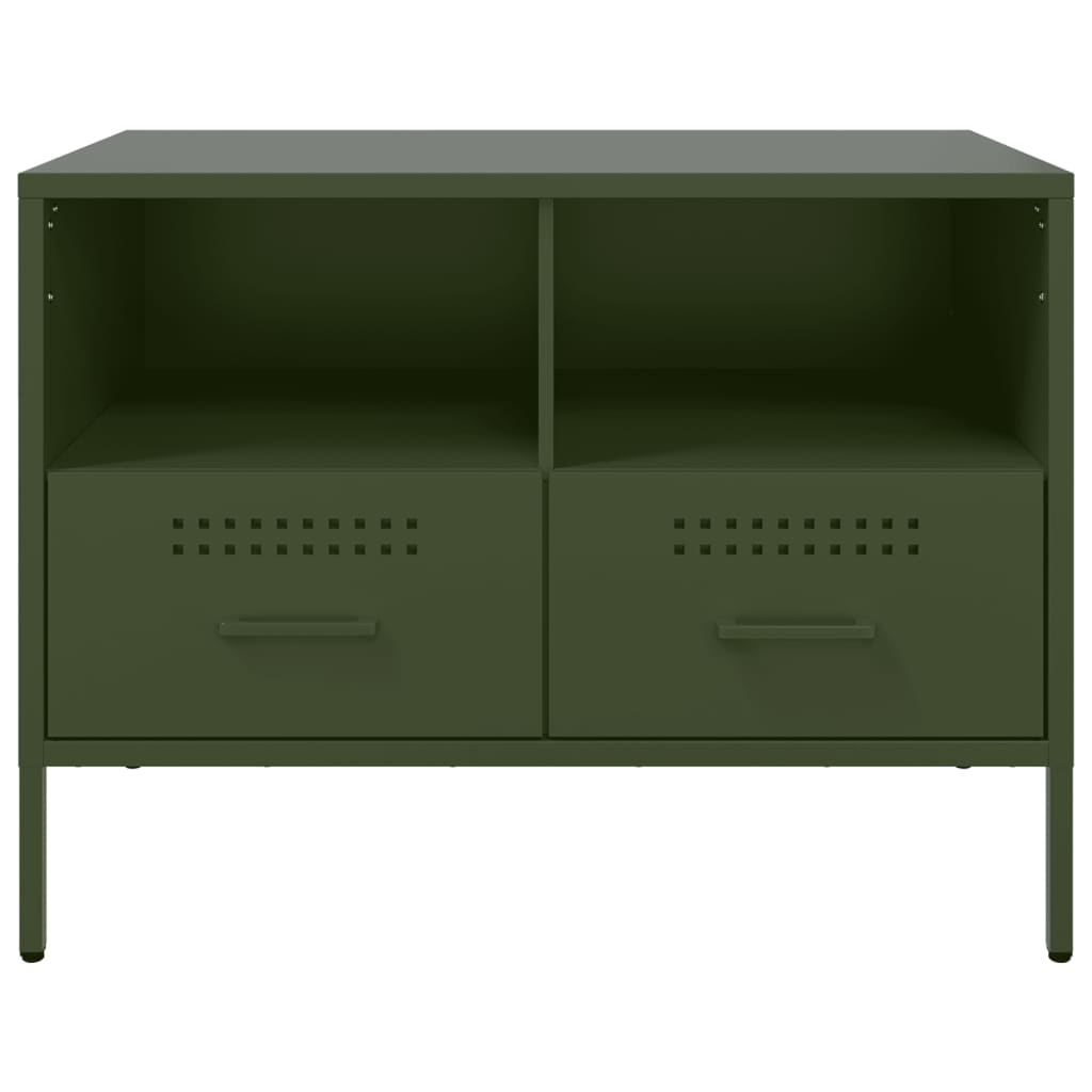 Meubles TV 2 pcs vert olive 68x39x50,5 cm acier - XIOS