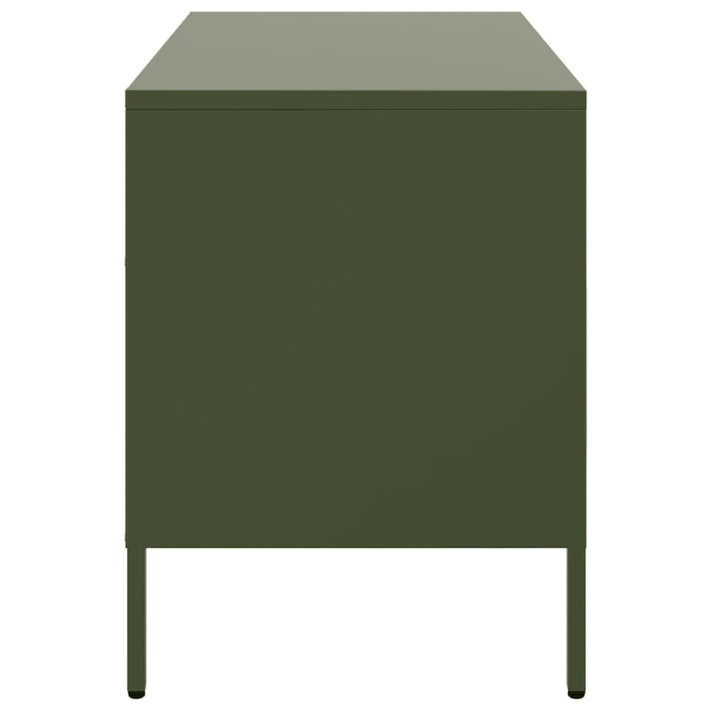 Meubles TV 2 pcs vert olive 68x39x50,5 cm acier - XIOS