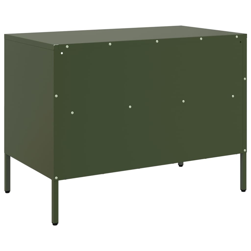 Meubles TV 2 pcs vert olive 68x39x50,5 cm acier - XIOS