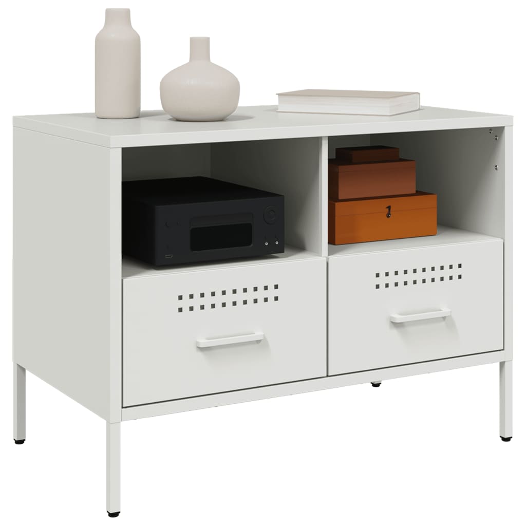 Meuble TV blanc 68x39x50,5 cm acier - XIOS