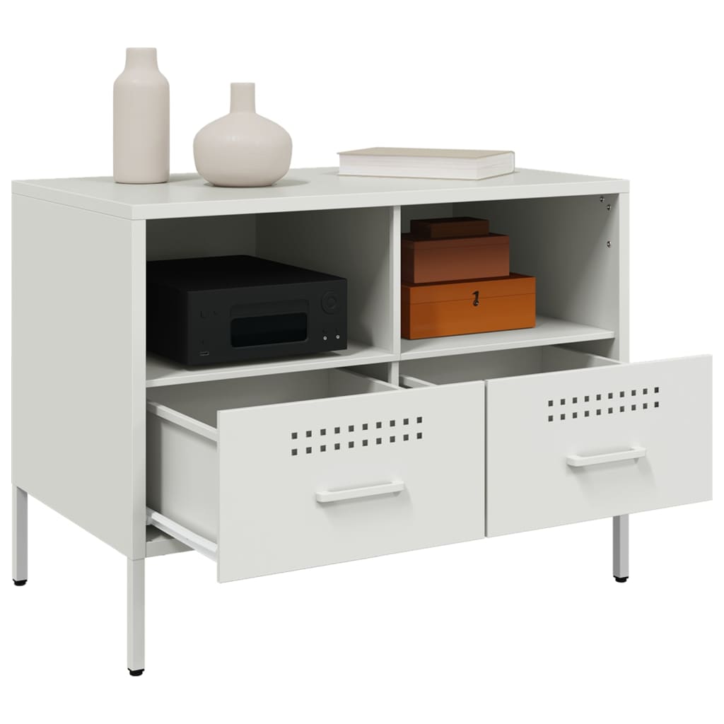 Meuble TV blanc 68x39x50,5 cm acier - XIOS