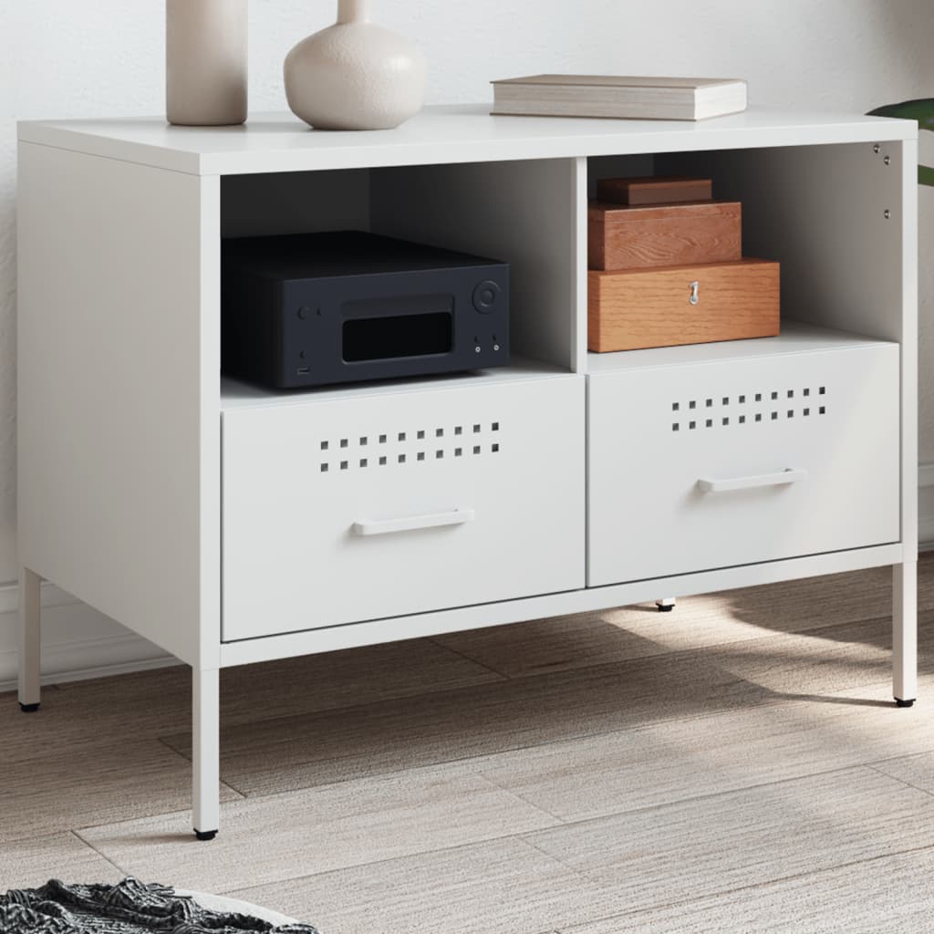 Meuble TV blanc 68x39x50,5 cm acier - XIOS
