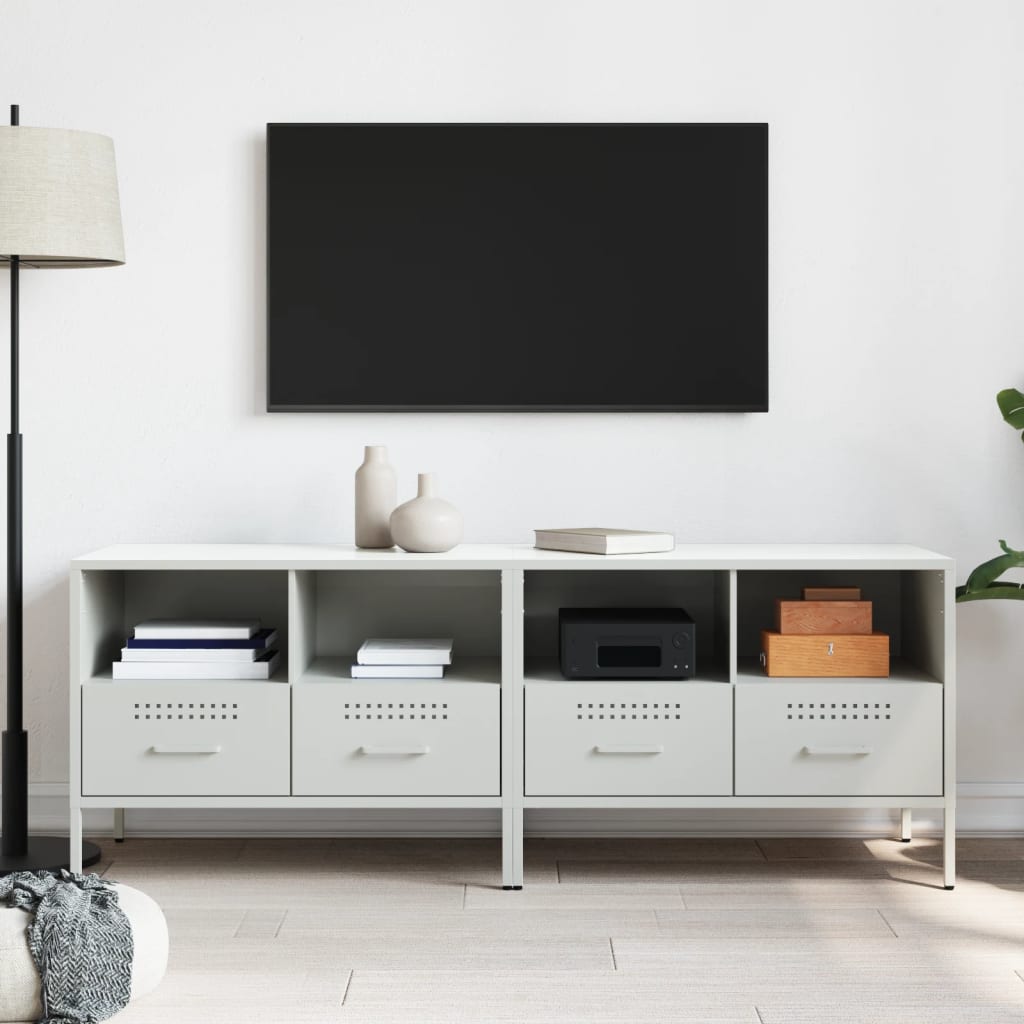 Meubles TV 2 pcs blanc 68x39x50,5 cm acier - XIOS